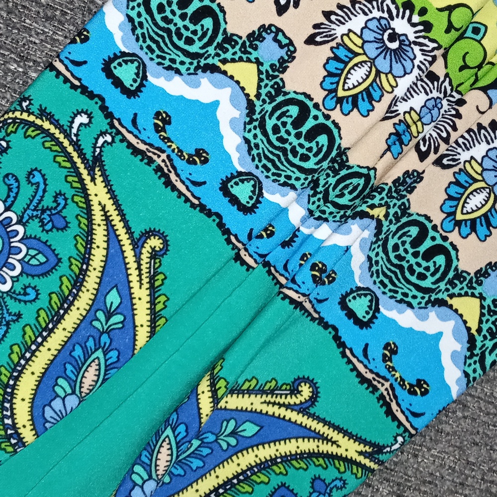 🦚Ronni Nicole🦚 - Green/Turquoise Paisley Stretch Sheath Dress - Picture 13 of 13